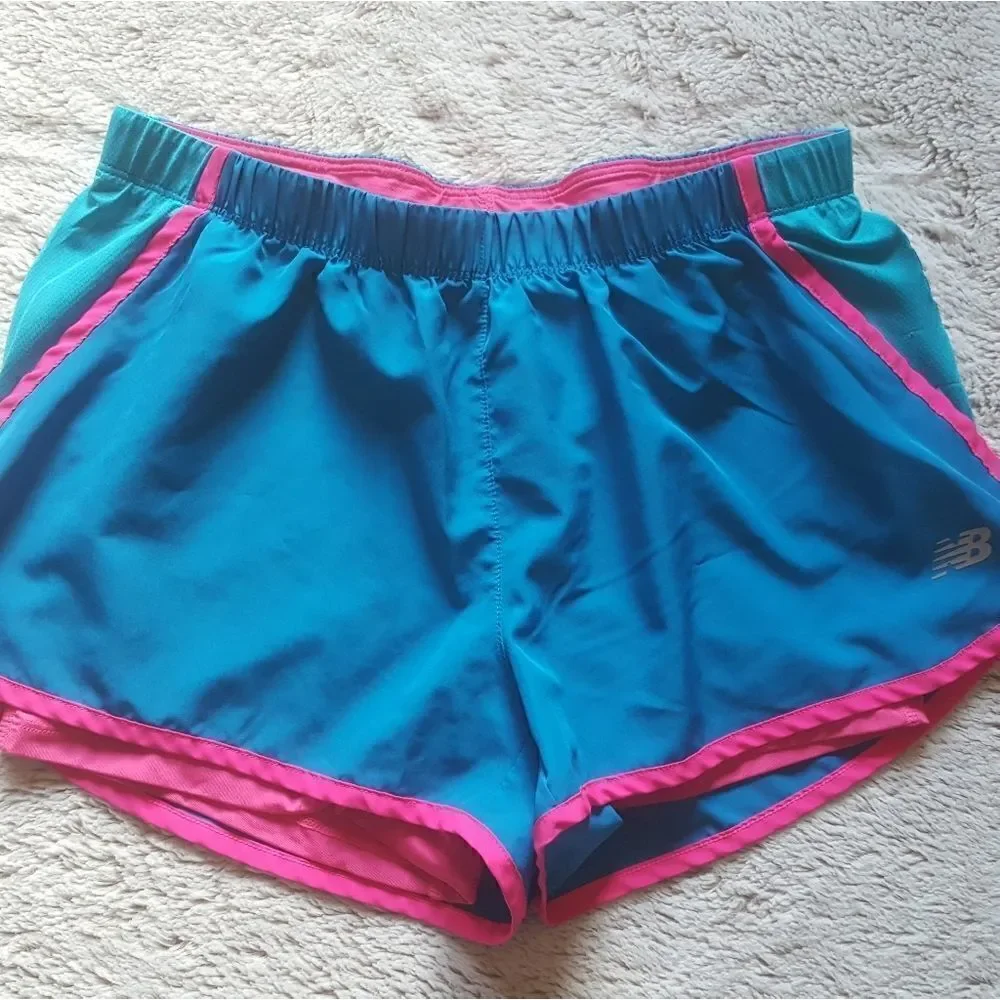 New Balance Running Shorts Womens Size Small Blue Pink‎